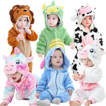 2020 Детские пижамы Мультяшная Лиса Свинья Корова Одежда Комбинезон для девочек Детские пижамы для мальчиков Животное Панда Детский комбинезон для младенцев