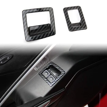 Накладка переключателя Дверного Стеклоподъемника для Chevrolet Corvette C7 2014 2015 2016 2017 2018 2019 Аксессуары ABS Из углеродного волокна
