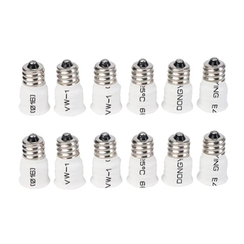 Преобразователь белой лампы E12 в E14 в 12 упаковках, держатель светодиодной лампы, адаптер для замены розетки, высокое качество