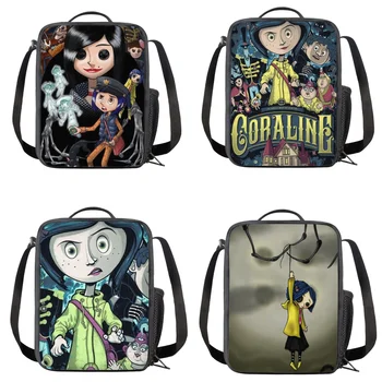 Детская сумка для ланча Coraline Fluffy, модный дизайн, переносная термоизолированная коробка для ланча, многоразовая сумка для пикника для девочек