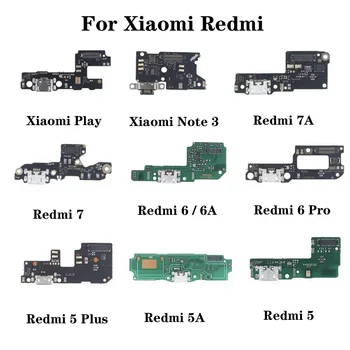 USB Док-станция Для Зарядки Порты и Разъемы Разъем Платы Гибкий Кабель С Микрофонным Модулем Для XiaoMi Play Note 3 Redmi 5 5A 5plus 6 6A 6Pro 7 7A