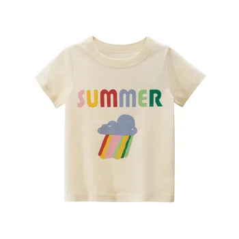 От 2 до 8 лет, одежда для маленьких мальчиков и девочек, Летняя хлопковая футболка с коротким рукавом, футболка с принтом Граффити, Детский топ, одежда для младенцев