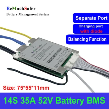 BeMuchSafer 52V BMS 14S 35A 30A С Функцией Включения/Выключения Баланса Датчик Температуры 14S30A 14S35A Аккумулятор BMS для DIY eBike