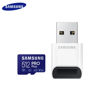 Samsung 512GB Memory Card Pro Plus С Кард-ридером U3 A2 V30 microSDXC Card 256GB Flash Card 128GB TF Card