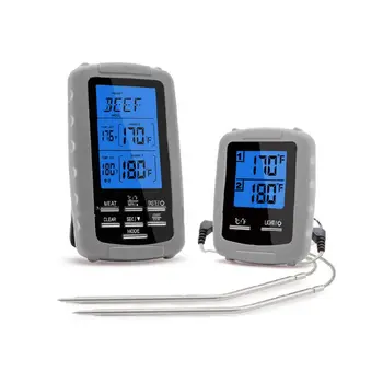 Беспроводной двухканальный цифровой термометр для мяса, бытовой пищевой термометр для приготовления барбекю, выпечки