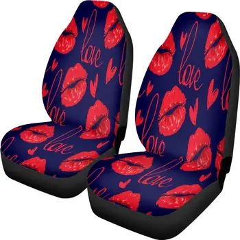 Чехлы для передних сидений, красные сексуальные губы, бесшовный чехол для сидений с рисунком 