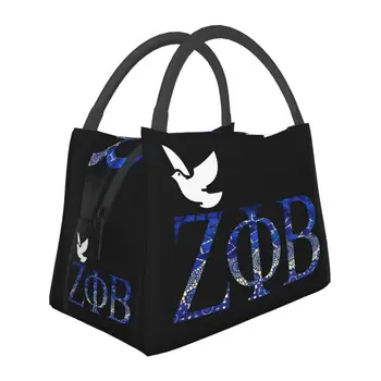 Кружевной дизайн Zeta Phi Beta, изолированная сумка для ланча для пикника на природе, афроамериканский портативный термоохладитель, коробка для бенто для женщин