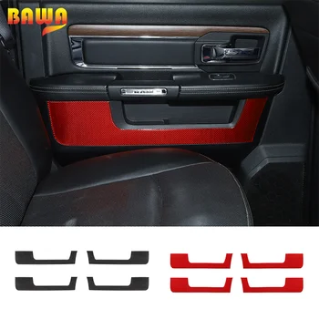 Наклейки с декоративной отделкой внутренней двери автомобиля из мягкого углеродного волокна BAWA для Dodge RAM 1500 2010-2015 Аксессуары для интерьера автомобиля
