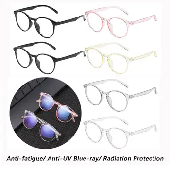 Оправа и линзы из смолы, Винтажные круглые очки с защитой от синих лучей, Очки с синей пленкой, оправы для очков с защитой от радиации.