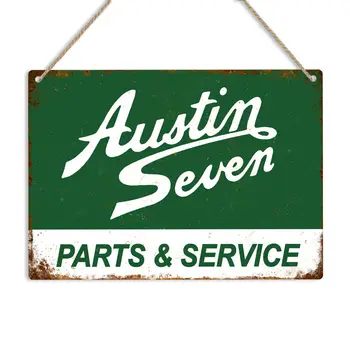 AUSTIN SEVEN Parts Зеленая ретро-винтажная металлическая жестяная табличка ManCave Shed Garage
