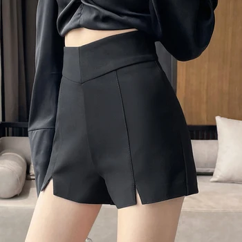 Новые модные повседневные кавайные сексуальные черные шорты с высокой талией для женщин, женская летняя верхняя одежда, женские брюки.