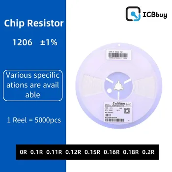 5000 шт 1206 резистор SMD Точность 1% 0 ом ~ 10 М Ом 0R 0.1R 0.11R 0.12R 0.15R 0.16R 0.18R 0.2R