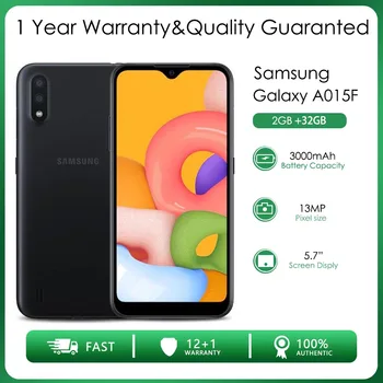 Оригинальный Разблокированный Samsung Galaxy A015F Восьмиядерный Смартфон с двумя SIM-картами 2 ГБ ОЗУ 32 ГБ ПЗУ 13 МП 5,7 