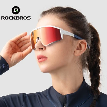 Велосипедные очки ROCKBROS с поляризованными линзами, Велосипедные солнцезащитные очки, Очки для мужчин и женщин, Регулируемые Уличные Очки для шоссейного велосипеда MTB, Очки
