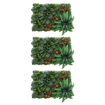 3X Миниатюрный газон с искусственной травой, сделанный своими руками, садовый орнамент, красные листья
