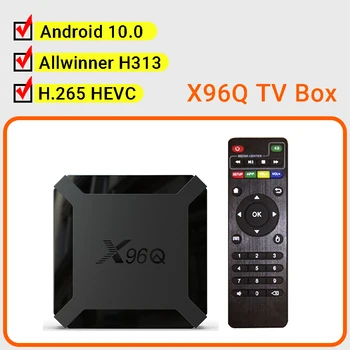 X96Q Android 10 10,0 Smart TV Box 4K Allwinner H313 Четырехъядерный 2,4 G WiFi 2 ГБ 16 ГБ Новая телеприставка TVBOX Медиаплеер