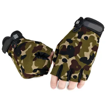 Мужские камуфляжные тактические перчатки для спорта на открытом воздухе Велоспорт Полупальцевые противоскользящие амортизирующие варежки для фитнеса без пальцев Теплее