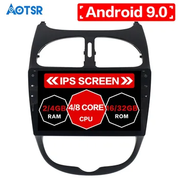 Android 9,0 4 + 32 ГБ Автомобильный DVD-плеер без GPS-Навигации Для Peugeot 206 2000-2016 Головное Устройство Мультимедийный Рекодер Satnav стереосистема DSP