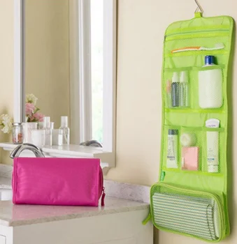 dhl или EMS 100 шт. новая портативная подвесная сумка-органайзер Складная косметичка для макияжа, для хранения принадлежностей для мытья ванной комнаты