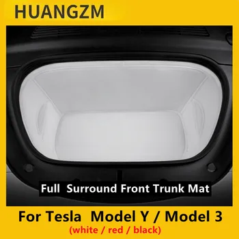 Для Tesla Model 3 Y 2021 Объемный коврик для переднего багажника Защита окружающей среды Мягкая кожаная защитная накладка Аксессуары для интерьера