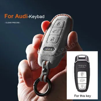 Италия Супер Замшевый Автомобильный Чехол Для Дистанционного Ключа Чехол-Накладка для Audi A1 A3 8V A4 B9 A5 A6 C8 Q3 Q5 Q7 TT Fob Держатель Shell Auto Keychain