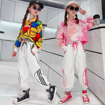 Для девочек-подростков 13-14 лет, Дизайнерская одежда в стиле хип-хоп с капюшоном, костюм 2021, Корейские Милые Весенне-осенние костюмы для Рождественского представления