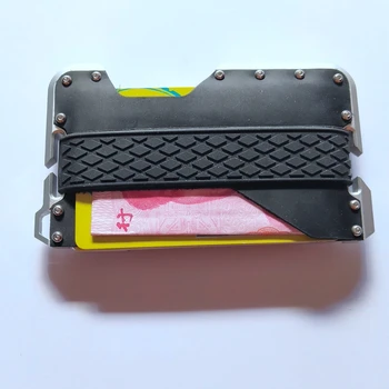 Поступление Нового дизайна, алюминиевый металлический RFID-блокирующий держатель для кредитных карт, минималистичный кошелек из натуральной кожи для мужчин и женщин