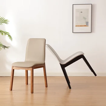 Стулья для столовой Обеденный стул из массива дерева в скандинавском стиле Домашний Современный простой Легкий роскошный стул для ресторана высокого класса