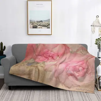 Розовое одеяло, цветочный флис, плюшевые летние Милые Супер Теплые тонкие пледы для постельного белья, плюшевое тонкое одеяло
