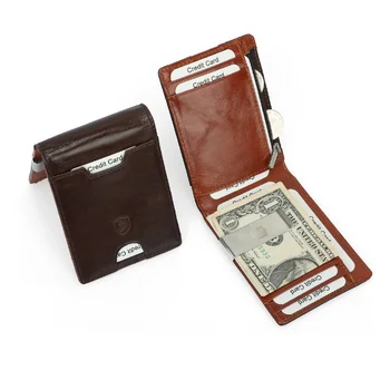 Для кошелька Walet Зажим Бизнес для монет Подлинный зажим для банкнот Кредитница Кошелек Карманные деньги Карты Деньги Кожаный двойной мужской