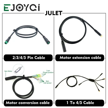 JULET Водонепроницаемый удлинитель кабеля Cale Индикатор двигателя Ebrake Индикатор дроссельной заслонки 1T4 1T5 2 3 4 5-контактный кабель для преобразования Ebike