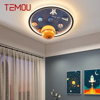 Потолочный светильник TEMOU Children's Planet LED Creative Cartoon Light для домашнего декора Детской комнаты детского сада с дистанционным управлением