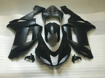Изготовленный на заказ комплект мотоциклетных обтекателей для KAWASAKI Ninja ZX6R 636 07 08 ZX 6R 2007 2008 zx6r ABS Все матовые черные Обтекатели + подарки KF26