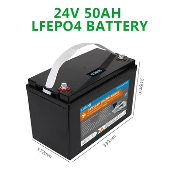 Батарея 24V LiFePO4 50Ah Железная Литиевая Литий-Ионная Аккумуляторная Батарея 25.6V для Электрической Инвалидной Коляски UPS Sea Fishing