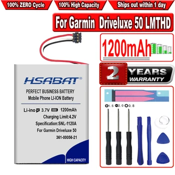 Аккумулятор HSABAT 1200 мАч 361-00056-21 010-01531-00 для Garmin DriveAssist 50 LMT-D Driveluxe 50 LMTHD