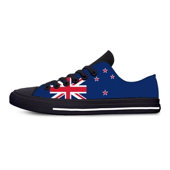 Кроссовки с низким берцем под флаг Новой Зеландии, Мужская Женская повседневная обувь для подростков, парусиновые кроссовки для бега, дышащая легкая обувь с 3D-принтом