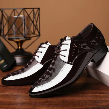 Мужская Оксфордская обувь, Мужская Роскошная свадебная обувь из лакированной кожи, Модельная обувь с острым носком, Классические дерби, Плюс Размер 48, Zapatos Hombre 2023