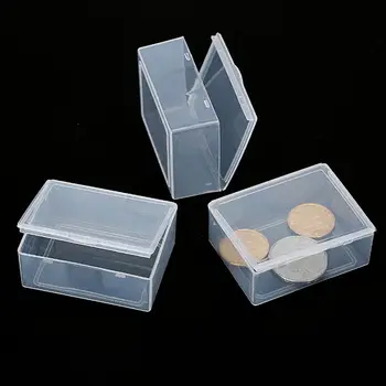 1 шт. Разных размеров, Маленькая квадратная прозрачная пластиковая коробка для хранения ювелирных изделий, пилюль из бисера для рукоделия, домашнего хранения
