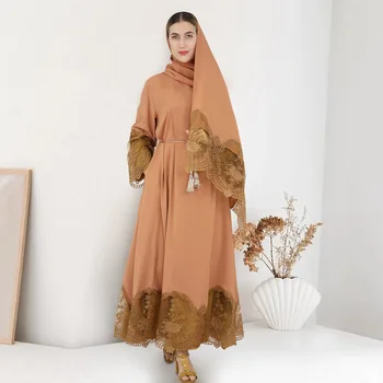Абая Дубай Турция Мусульманское Платье-Хиджаб Рамадан Абаи Платья для Женщин Кафтан с Длинным Рукавом Макси Халат Турция Исламская Одежда 2023